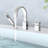 3 Roman Tub Filler With Waterfall Spout - 4" Height And Finish Stainless Steel Bathtub Hand Shower Valve Included-124304150
