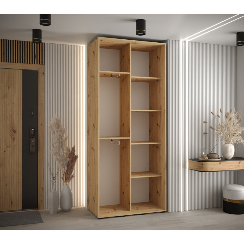 Sliding Door Wardrobe Vado, Natural, 235.2cm H x 110cm W x 45cm D