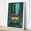 Yellow Cab in the City Retro - Wrapped Canvas-184199312-184199313