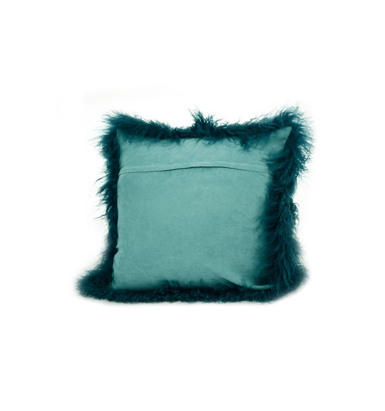 Tibetan Microsuede Throw Pillow, Dark Teel, 20" x 20", Solid Color