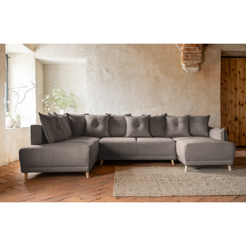 Lazy Lukka 8 Seater Sofa Bed, Brown, Left Hand Facing