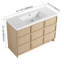Meuble-lavabo autoportant de 48 po avec lavabo en résine et 3 portes d'armoire à fermeture en douceur, contreplaqué (KD-PACKING)-816124115