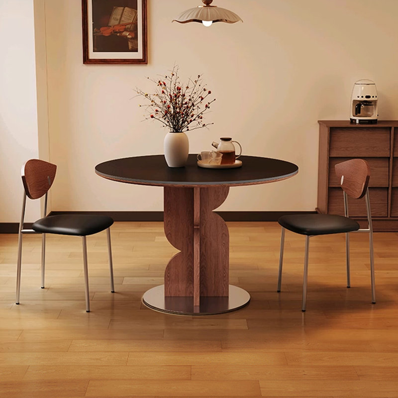 Table de salle à manger en noyer, H 29,53 po x L 43,31 po x l 43,31 po