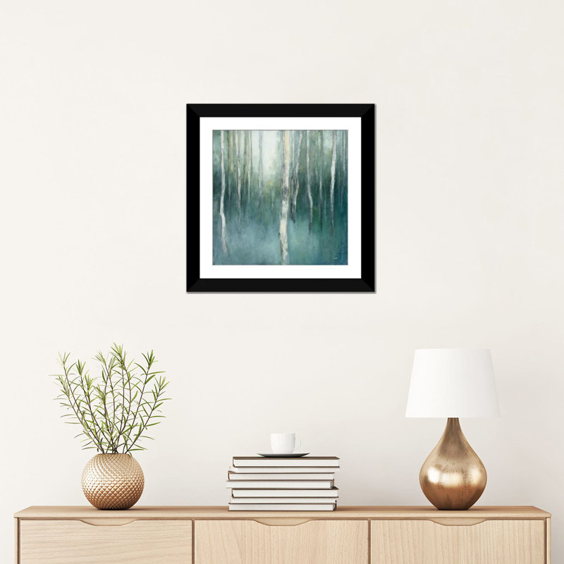 «Forest Dream», reproduction d'impression sur toile tendue, Papier d'art encadré noir, H 16 po x l 16 po x P 1 po, Blanc