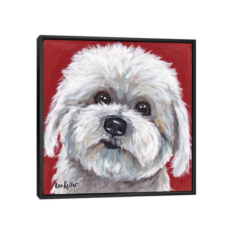 « coton de tulear » par hippie hound studios, reproduction d’impression sur toile tendue, H 18 po x l 18 po x P 1,5 po