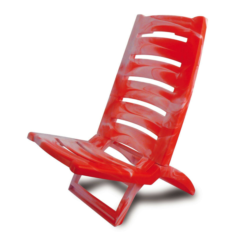 Folding Beach Chair, Marble Red