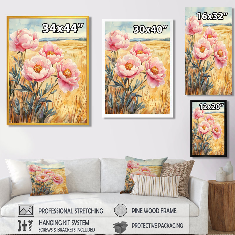Fostoria - salon d'art mural floral, H 20 po x l 12 po, Toile tendue, Ne s’applique pas
