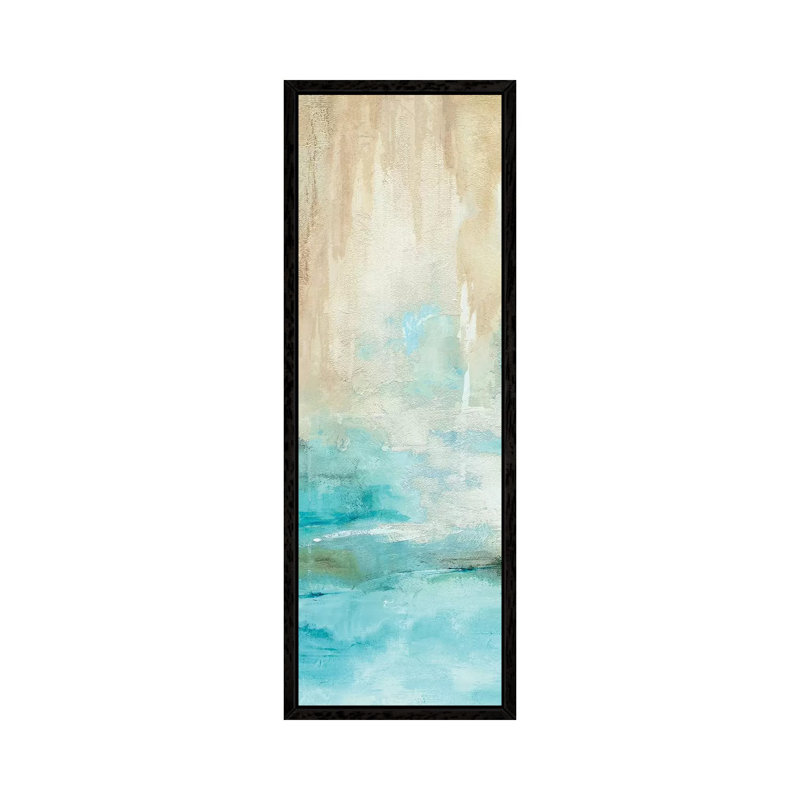 Misty View I by Carol Robinson - Panoramic Painting on Canvas, 30.48 cm H x 91.44 cm W, Black Framed