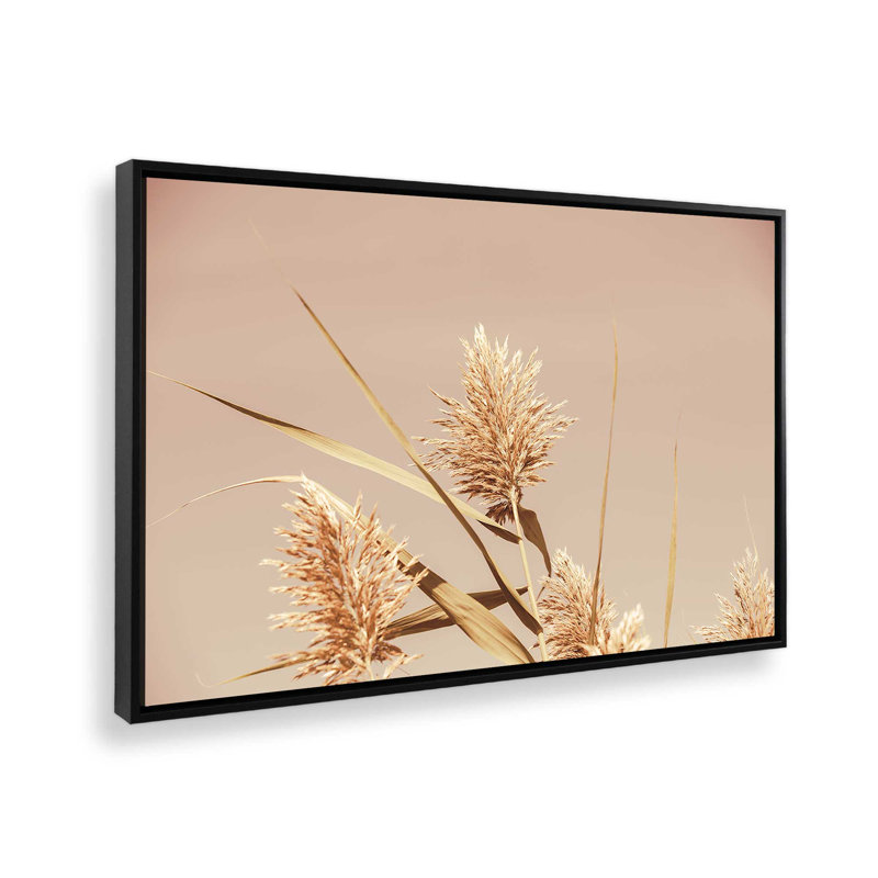 Champ d'or, H 20,75 po x l 30,75 po x P 1,75 po, Cadre flottant noir satiné