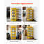 Armoire de rangement à cylindre horizontal, L 30 po x l 30 po x H 70,3 po, capacité de 8 cylindres, cage de rangement au propane à 4 niveaux, avec serrure et clés, acier au carbone thermolaqué jaune, pour le propane, l'oxygène et l'azote