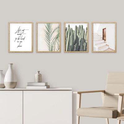 «Colorful Desert Cactus Decor Calm», impression sur papier 4 pièces