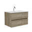 Meuble-lavabo mural en chêne brut et chêne brut de 30 po avec évier intégré en céramique avec trop-plein Gloria