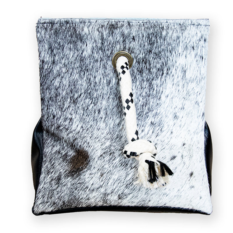 Bouchon de porte en cuir de vache, Salt/Pepper Black