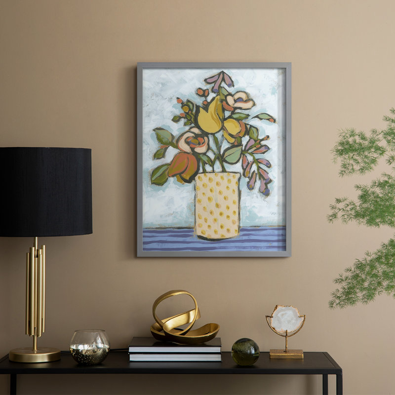 Candy Color Bouquet II Framed Print - Solid Wood, Gray, 11" H x 9" W