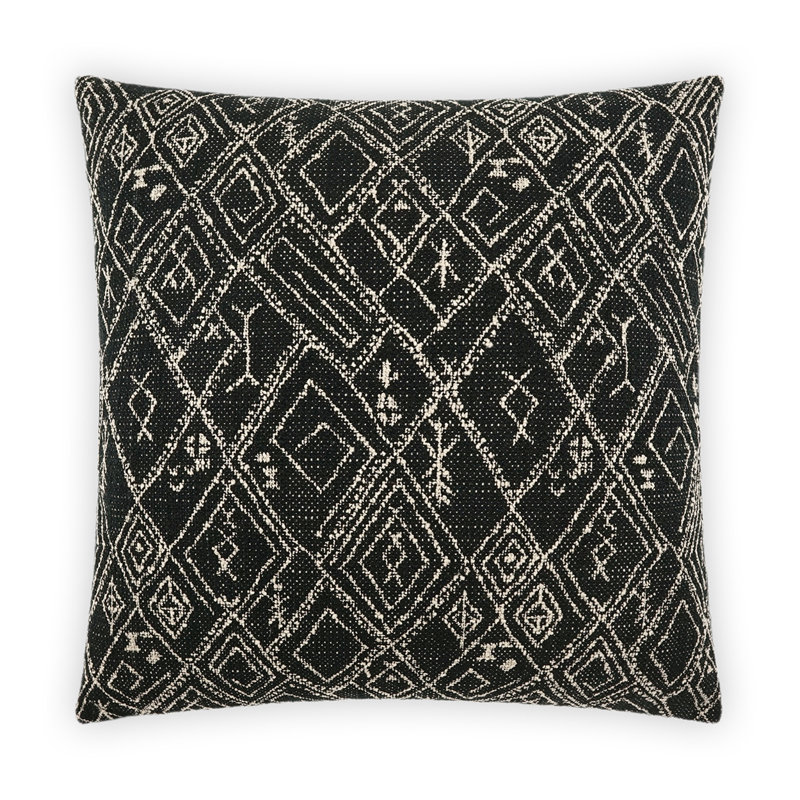 Coussin décoratif Atez, Noir géométrique, Square 24"