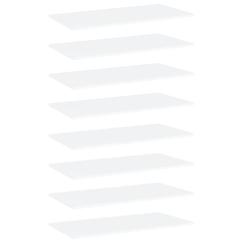 Tablettes pour bibliothèque 8 pièces en bois d'ingénierie, (8 tablettes) H 0,6 po x l 31,5 po x P 11,8 po, Noir lustré