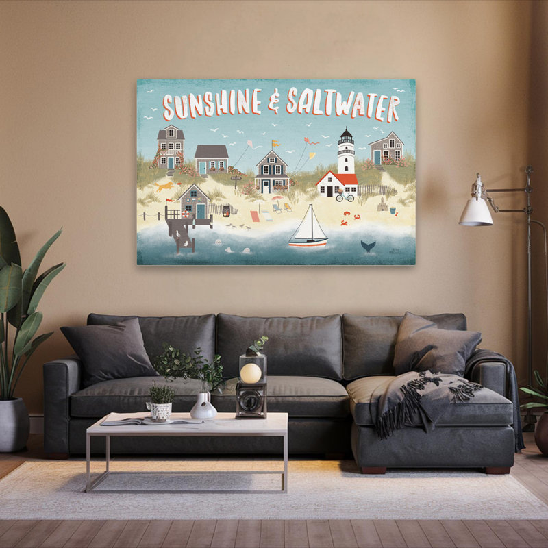 Seaside Village I Coastal; Chaise de plage nautique bleu ciel bleu ciel bleu, H 60 po x l 40 po