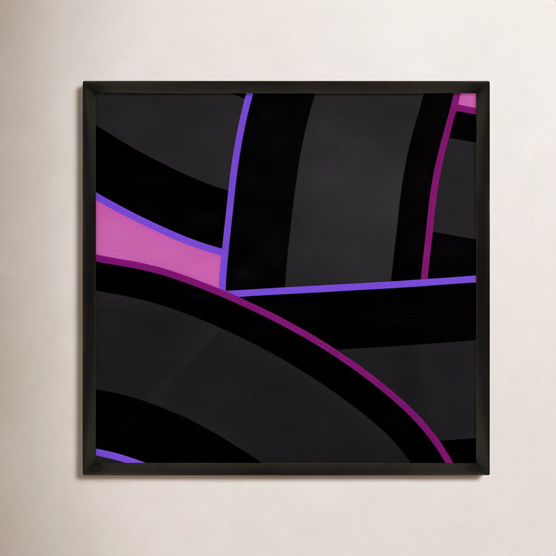 Purple Haze Twist Print by Jacques Pilon, 16" H x 16" W x 1.25" D, Black