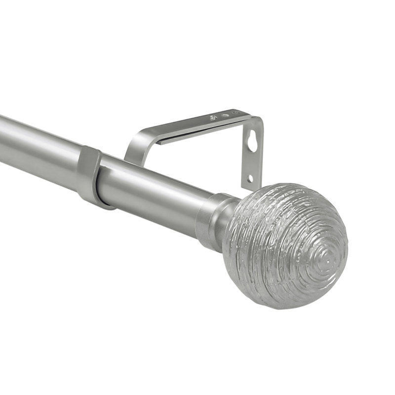 Tringle à rideaux simple réglable Divya, l 84 po x P 120 po, Étain
