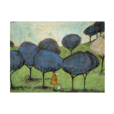 Wrapped Canvas Wall Art - Sam Toft 'Sniffing Their Lilac' Wall Art for Living Room, Bedroom, or Office Décor  - 14x19