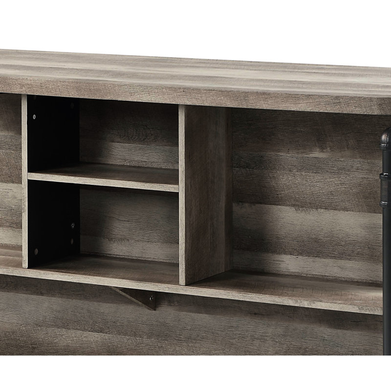 Gray And Oak Counter Height Table, 6 In. Package 60.07 Width With Open Storage
