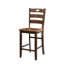 Ensemble de salle à manger 5 pièces de style transitionnel, table carrée en noyer avec 4 chaises à dossier à lattes, bois d'hévéa massif, idéal pour un coin repas.