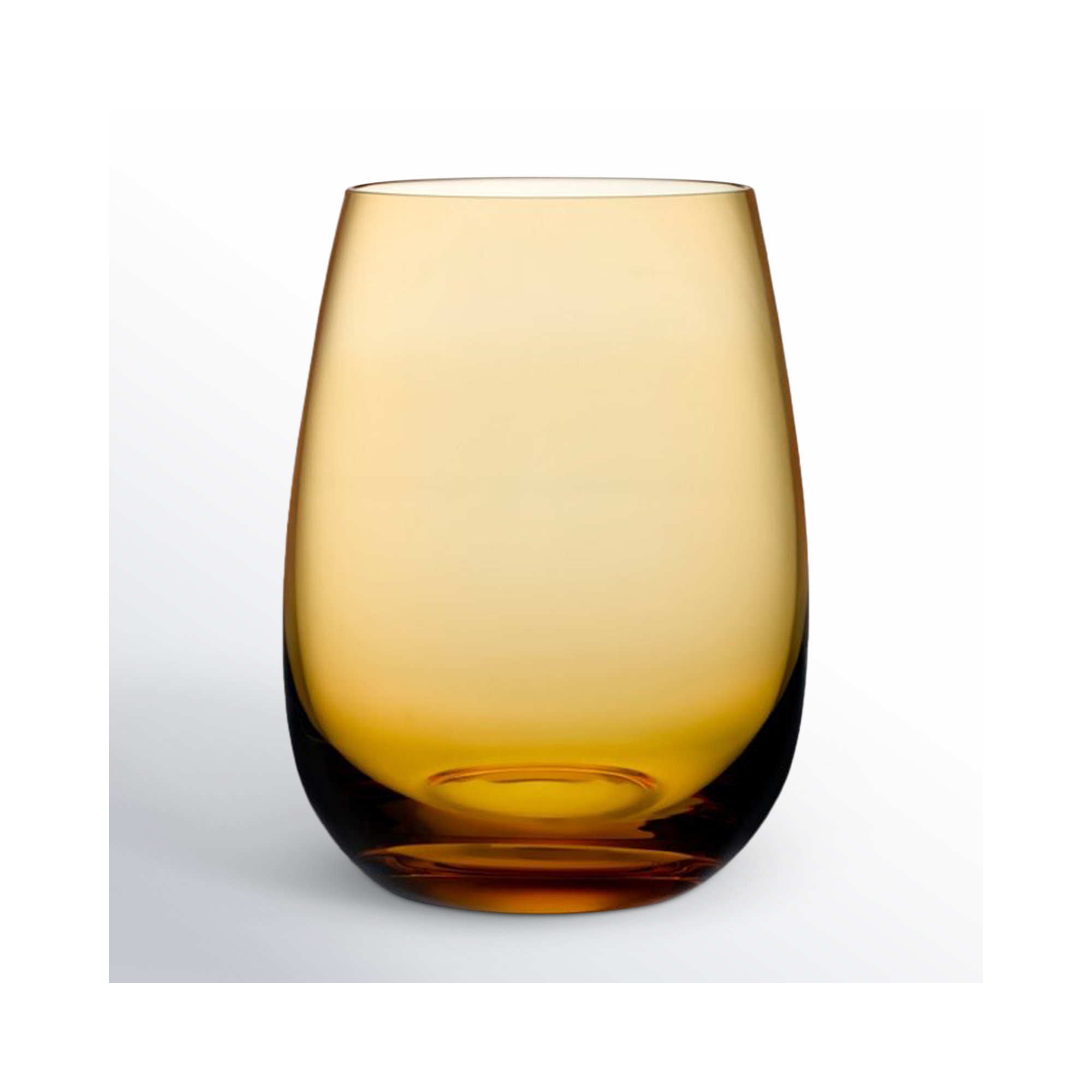 Colored U 15 oz. Lead Free Crystal Drinking Glass, Amber