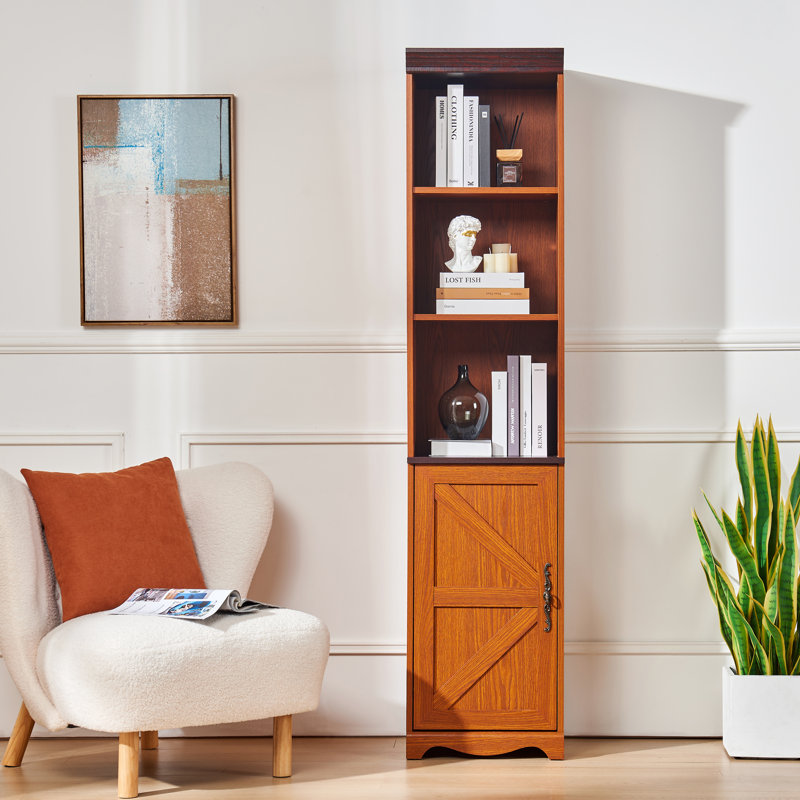 Bibliothèque de rangement modulaire de 71 po de hauteur, armoire autoportante en bois avec tablettes et portes, présentoir de ferme (Combine 2+)