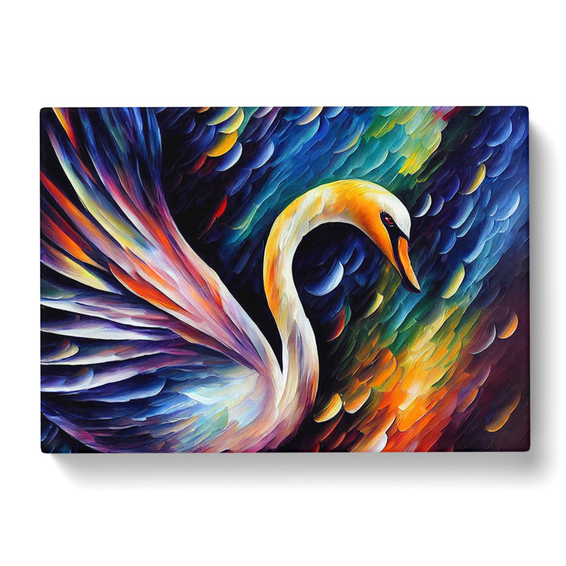 Swan Painting Vol.4 Abstract - Wrapped Canvas, 40cm H x 60cm W x 3cm D