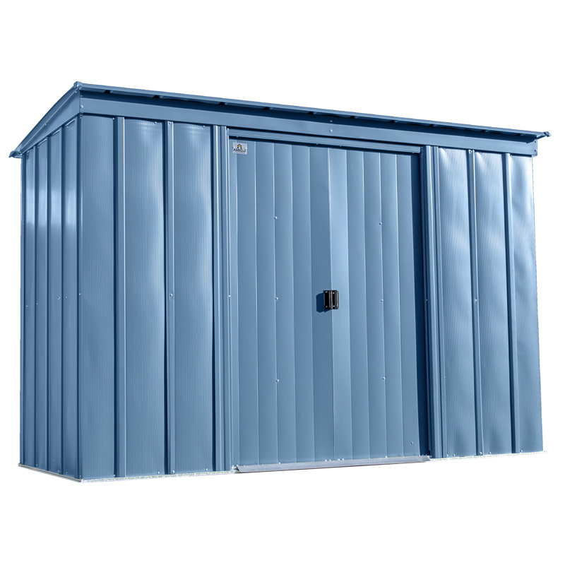 10 ft. x 4 ft. Blue Grey Galvanized Steel Storage Shed