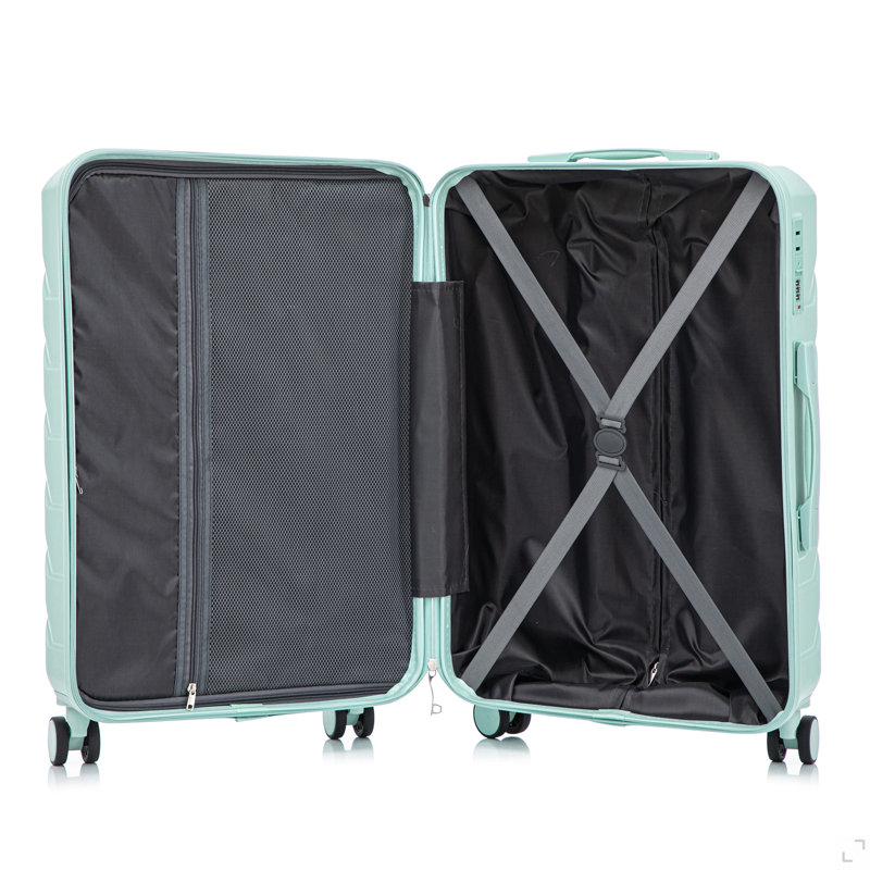 Grand bagage à carreaux en plastique dur 28 pouces ABS - Surface résistante aux égratignures Quatre roues multidirectionnelles, avec serrure à combinaison et crochets latéraux
