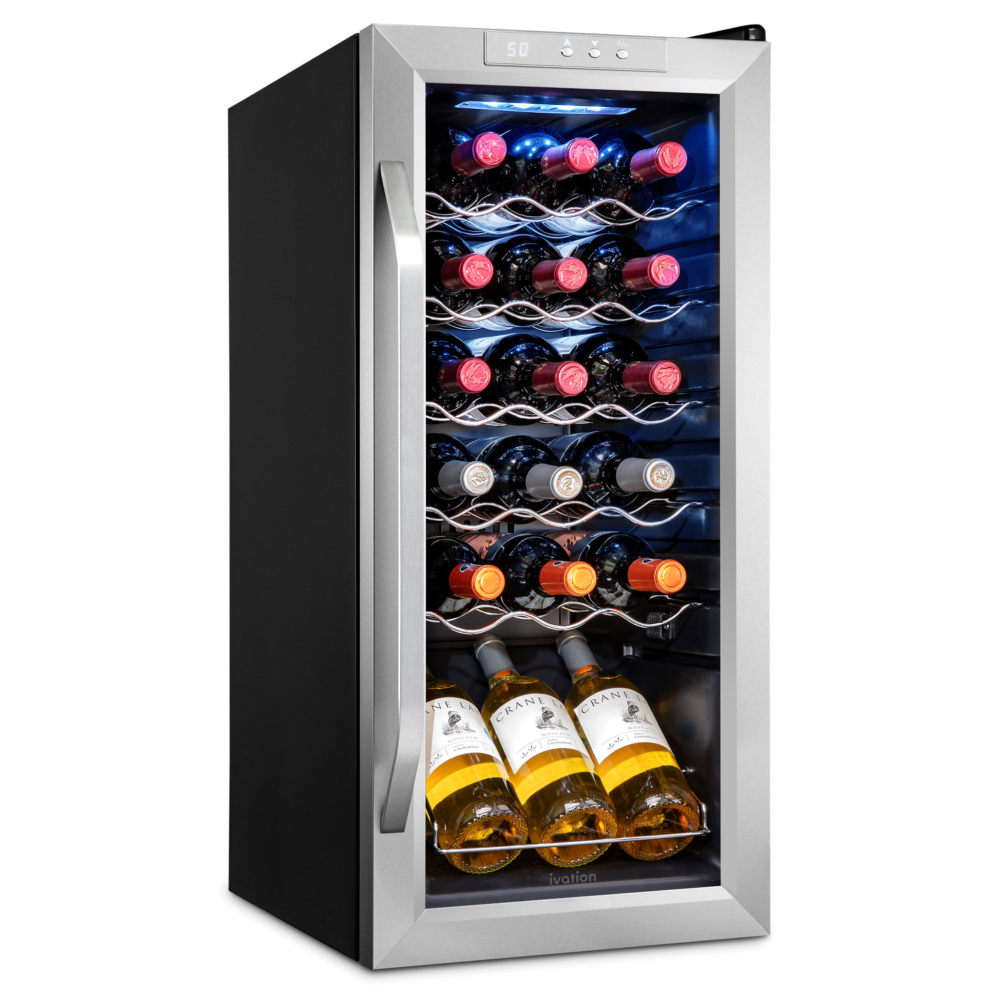 Ivation 18 Bottle Single Zone Freestanding Wine Refrigerator & Reviews