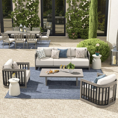 Sereno Patio 5 Person Aluminum Conversation Set With Cushions