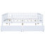 Lit de jour blanc pleine grandeur - Fabrication en bois massif, deux tiroirs fonctionnels et peu encombrants-204614030-204614025