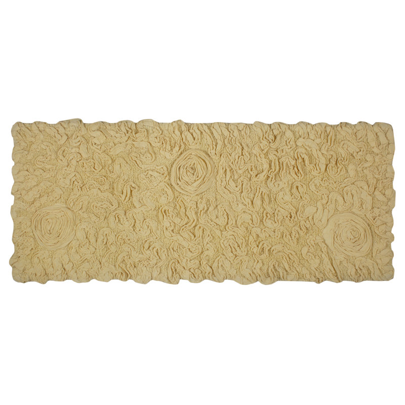 Skak Cotton Bath Rug, 21" W x 54" L, Yellow