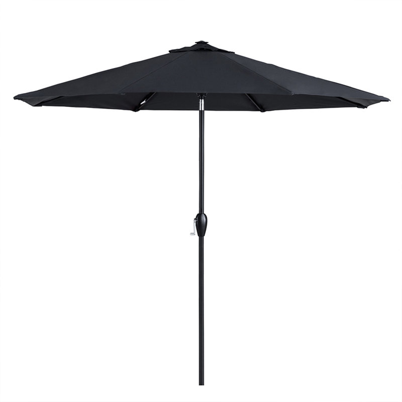 Parasol de marché 9 pi Kronqui, Gris espace, Bouton-poussoir