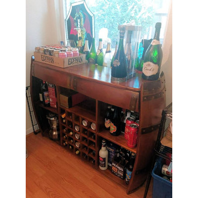Support à vin de 40 bouteilles en bois massif avec porte-verres