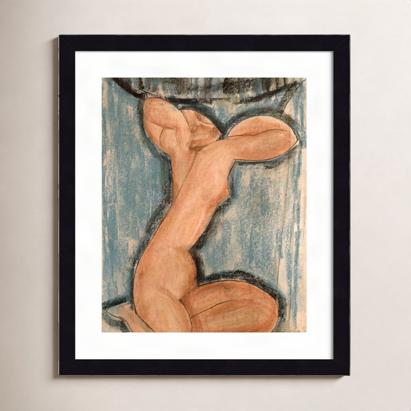 Impression sur bois encadrée Oakden Caryatid par Amedeo Modigliani, Noir, H 17 po x l 15 po