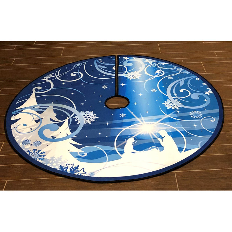 Nativity Deco Tree Skirt, 60" Round