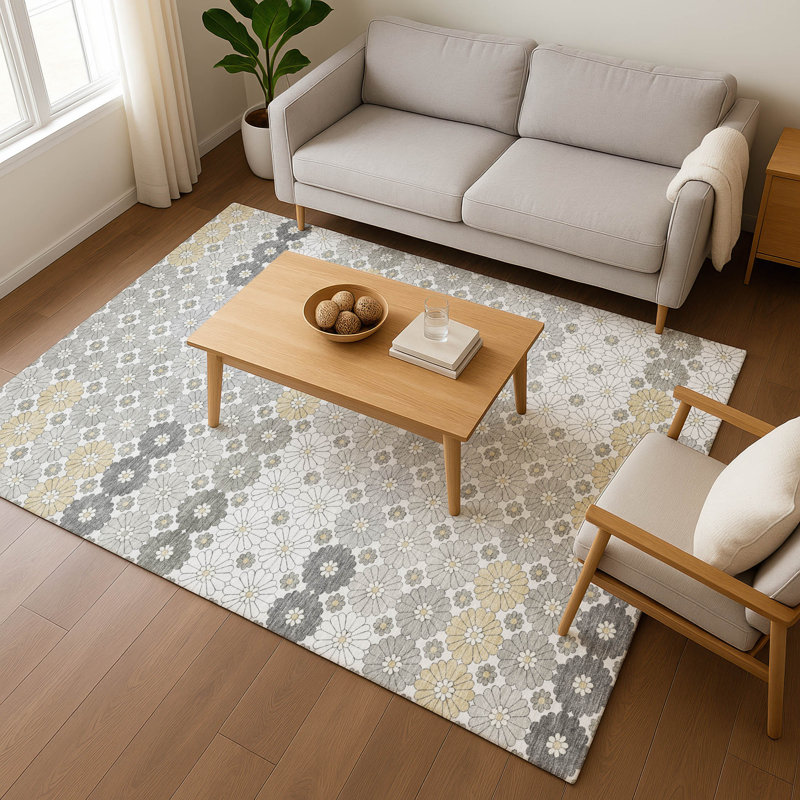 Premium Machine Washable Slesnick AMF1678 Geometric Rug, Rectangle 2'6" x 3'10"