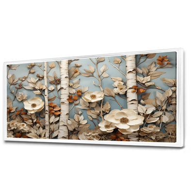 «White American Basswood Forest Colage», art mural arbre