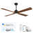 60in Solid Wood Ceiling Fan With Light, Smart Control Led Ceiling Fan, 3 Color Temperatures, Quiet Reversible Dc Motor, Ceiling Fan With Remote & App Control For Bedroom, Living Room & Large Rooms-589042081