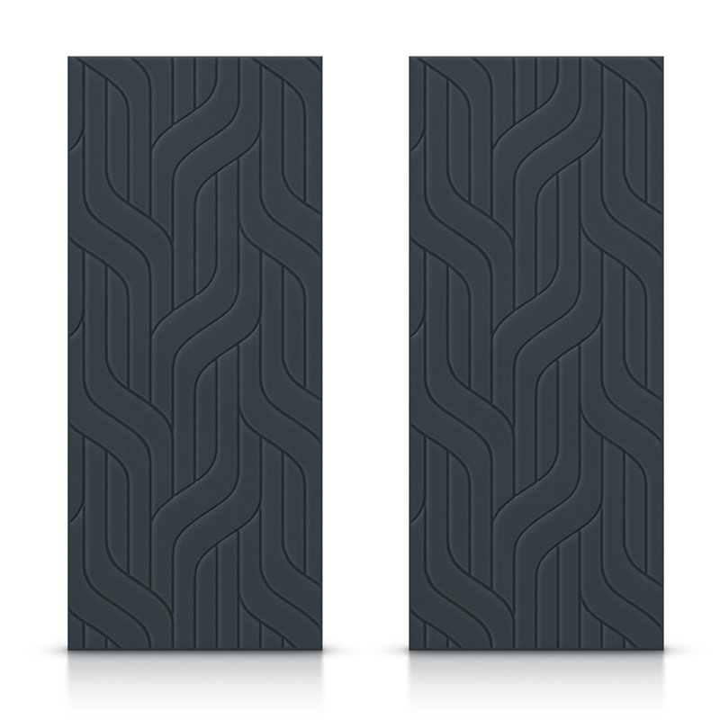 Porte de placard coulissante à panneaux, 48 po x 80 po, Gris anthracite
