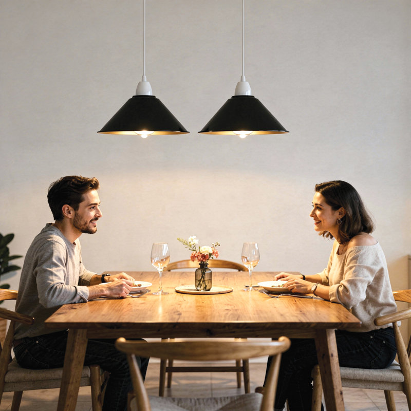10cm H Metal Cone Lamp Shade, Black/Gold