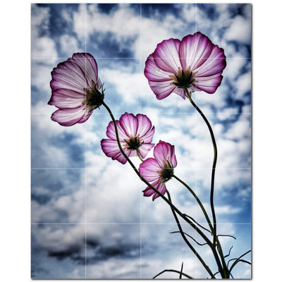 Flowers Photo 12'' x 12'' Satin Ceramic Decorative Mural -  Picture-Tiles.com, PT500627-45XL