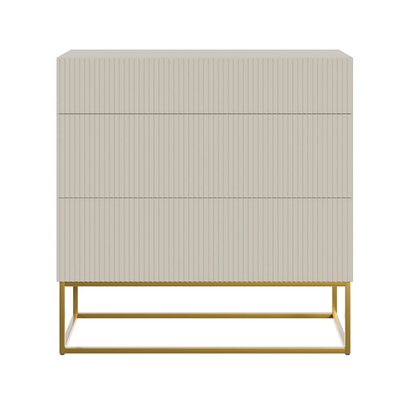 Anyieth 90 cm W Chest of 3 Drawers, Beige