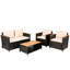 Lilyan 4 Piece Outdoor Rattan Sofa Seating Group with Cushions-1834457573