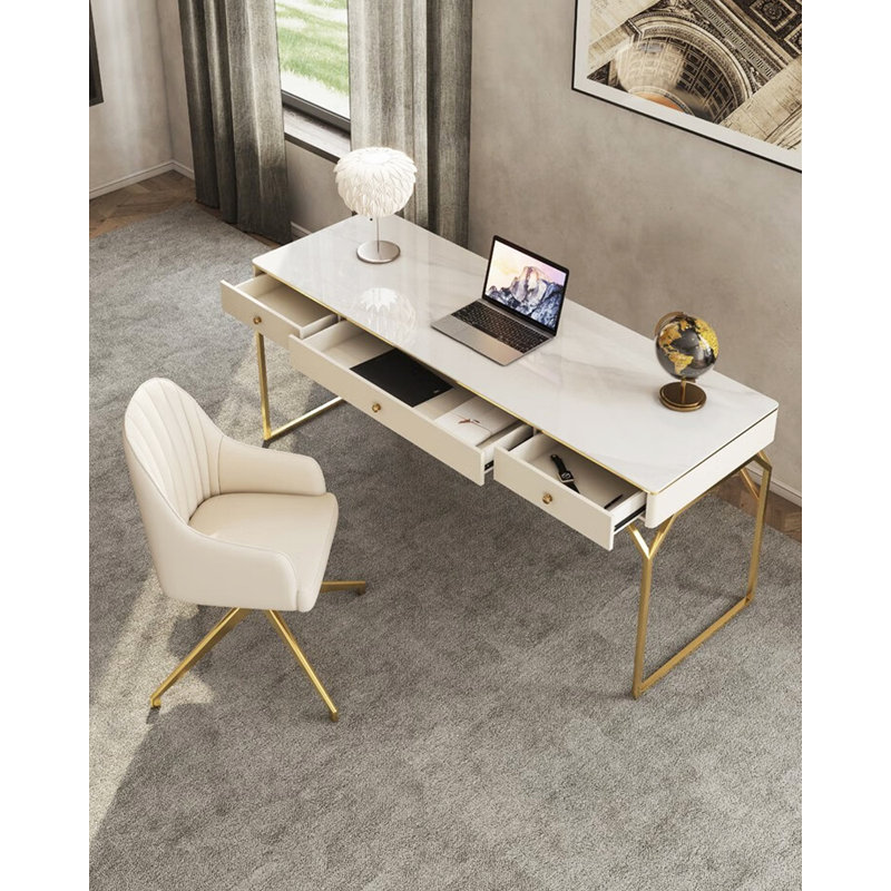 Bureau d'écriture simple et moderne, H 29,53 po x l 62,99 po x P 23,62 po
