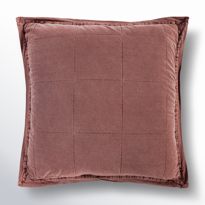  Stonewashed Cotton Canvas Solid Color Timeless Basic Rustic Chic Pillow Sham, Euro, Sarsaparilla