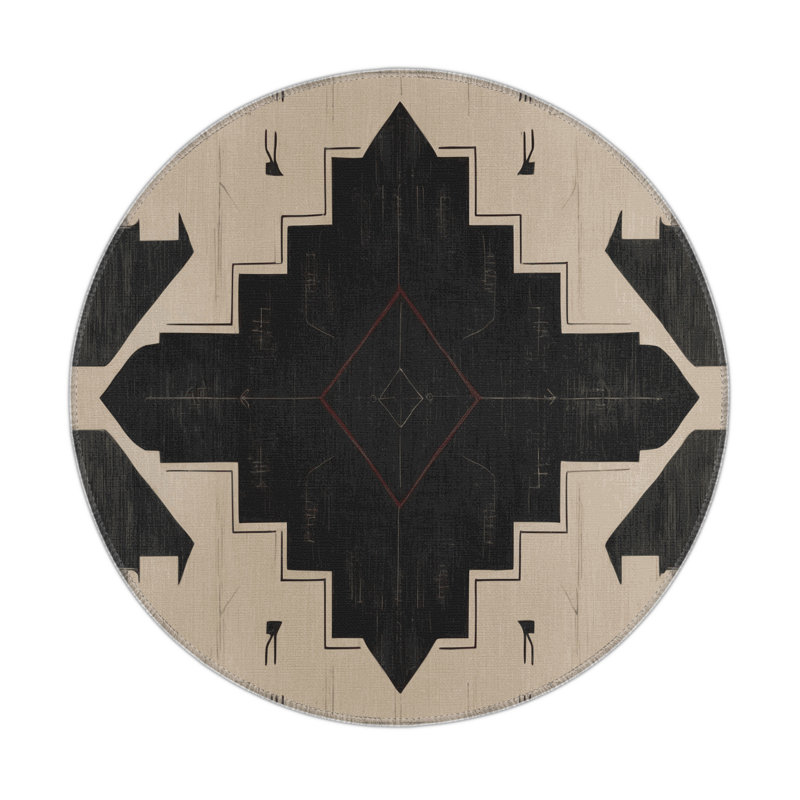Monarch's Mosaic Indoor And Outdoor Area Rug, Round 5'